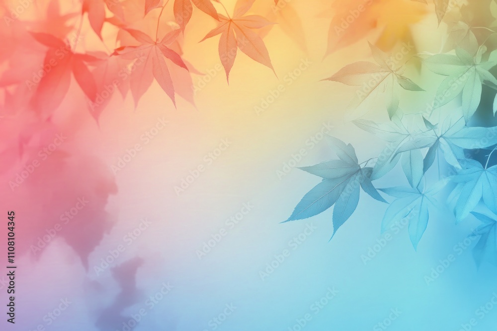 Pastel Colored Maple Leaves Soft Background Pastel Colored Maple Leaves Soft Background