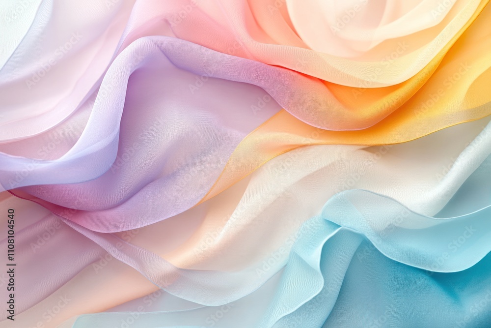Obraz premium Pastel Colored Fabric Draped in Soft Waves