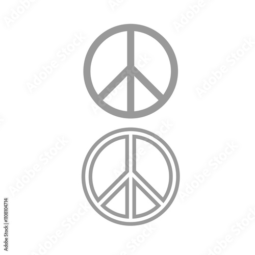 Simple peace sign flat vector icons or design template. peace sign icon on plain white background.