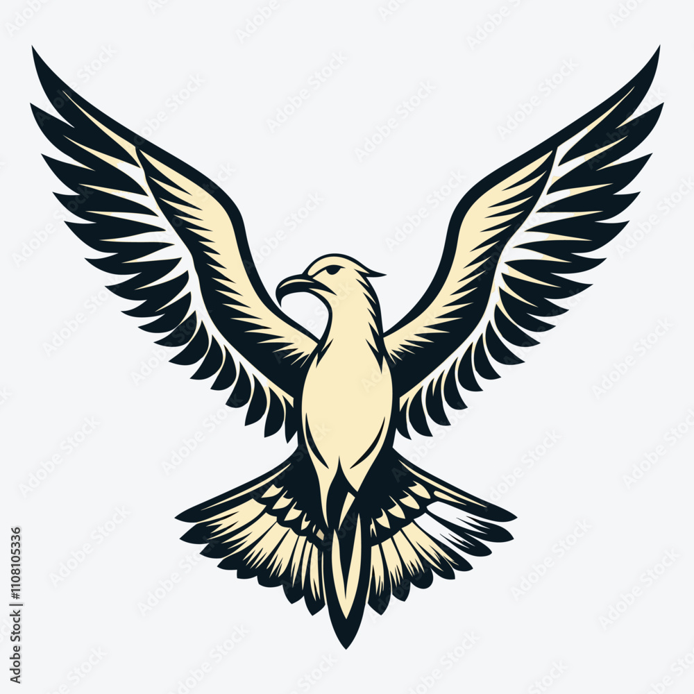 Obraz premium Albatross vector White background illustration Generative Ai