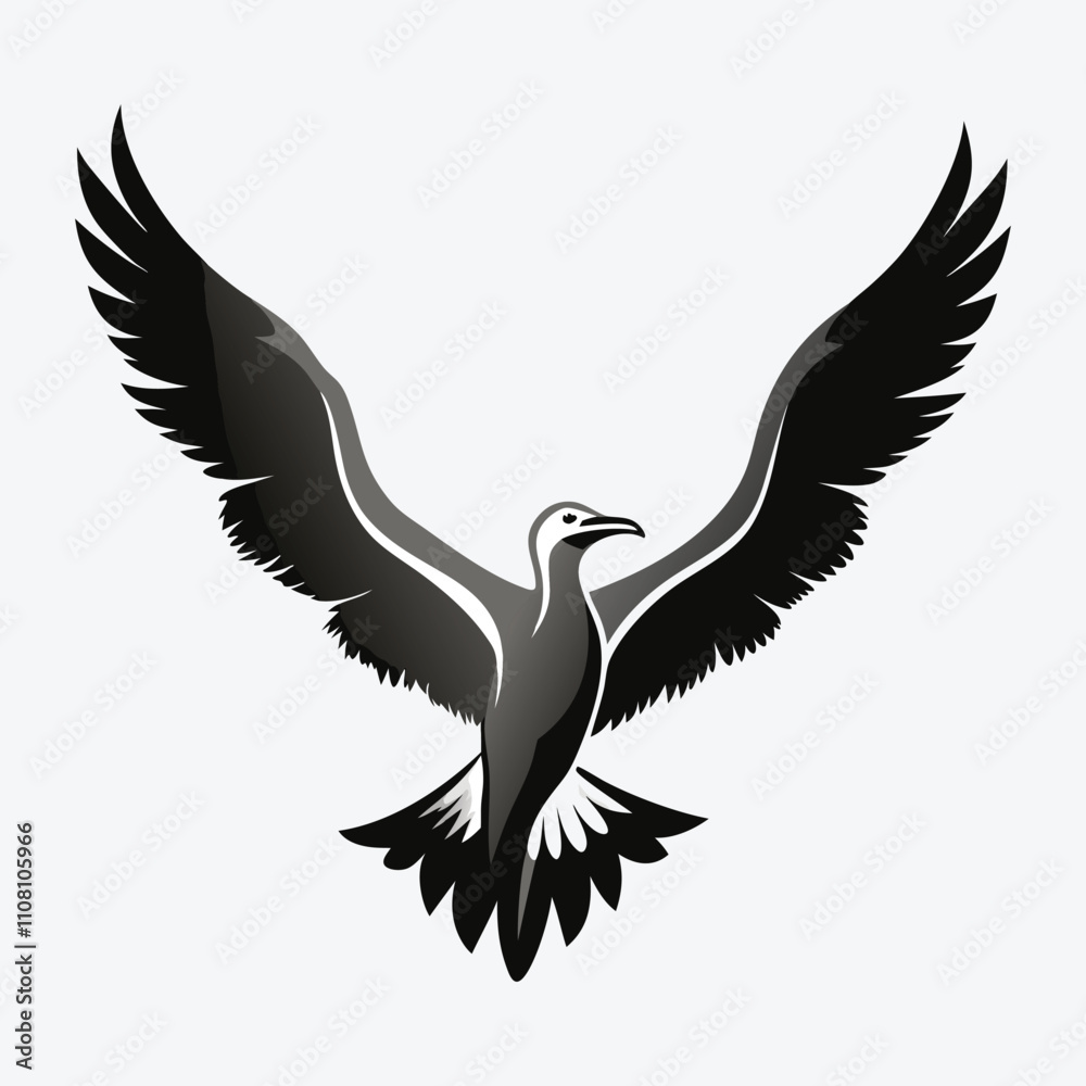 Obraz premium Albatross vector White background illustration Generative Ai