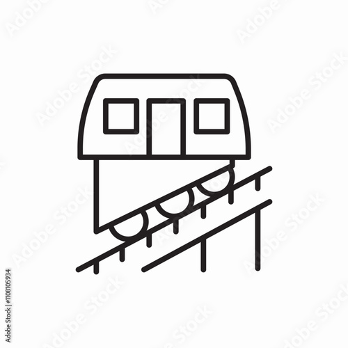 funicular rail icon sign vector