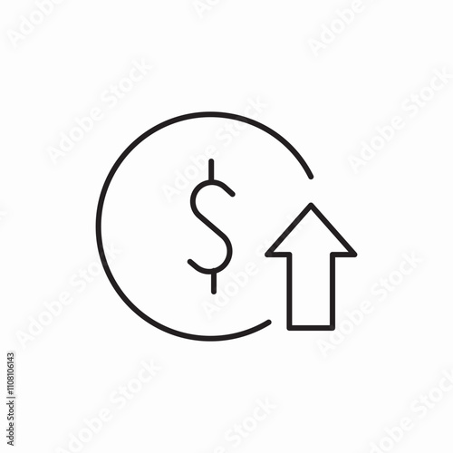 money ascending icon sign vector