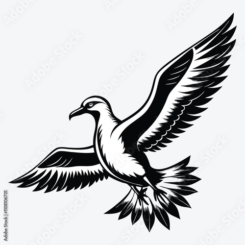 Albatross vector White background illustration Generative Ai