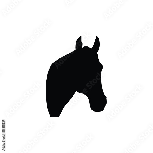 Portrait Horse vector illustration. Horse face silhouette isolated on white background.