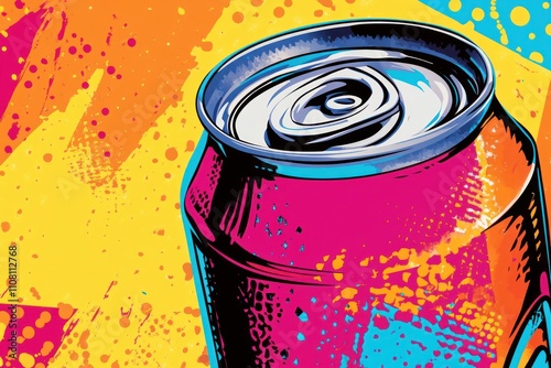 Colorful Abstract Art of a Soda Can Design