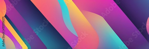 artistic vibrant neon color abstract gradient color lines background with putple, orange, blue, yellow colors photo