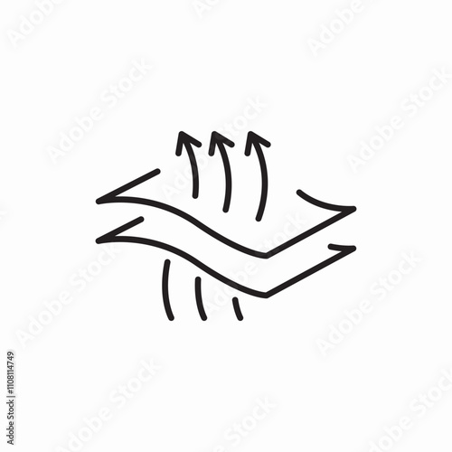 layered fabric fiber material icon sign vector