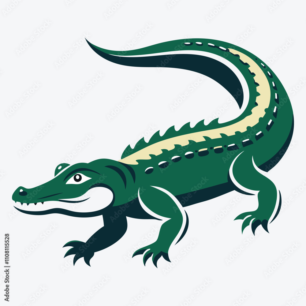 Obraz premium Alligator vector White background illustration Generative Ai