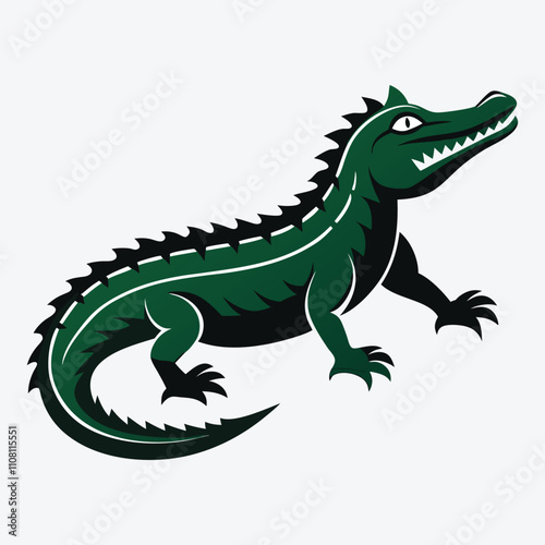 Alligator vector White background illustration Generative Ai