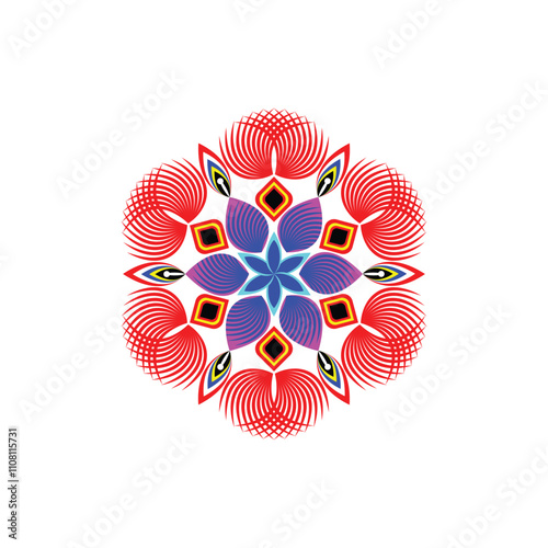 Abstract background with circles for greeting card, invitation, tattoo and spa symbol etc.