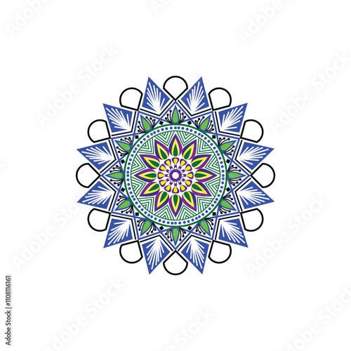 Colorful mandala design vector, decorative pattern