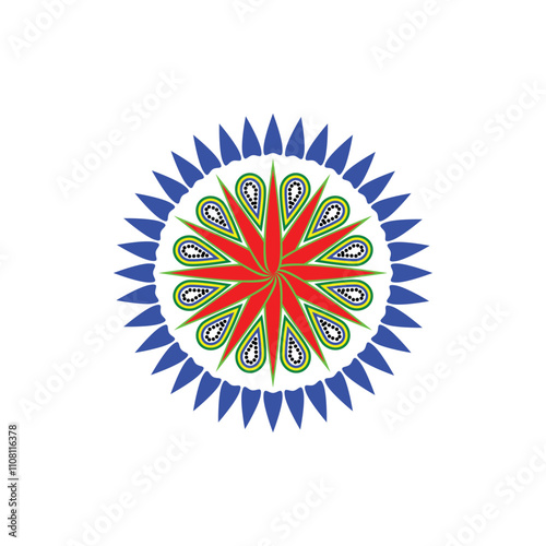 Simple colored new mandala design.