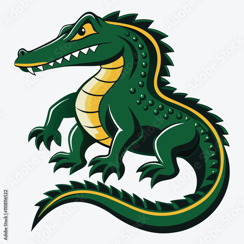 Alligator vector White background illustration Generative Ai