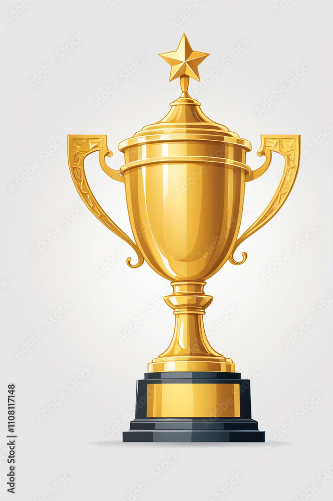 Fototapeta premium winner golden trophy cup on white background