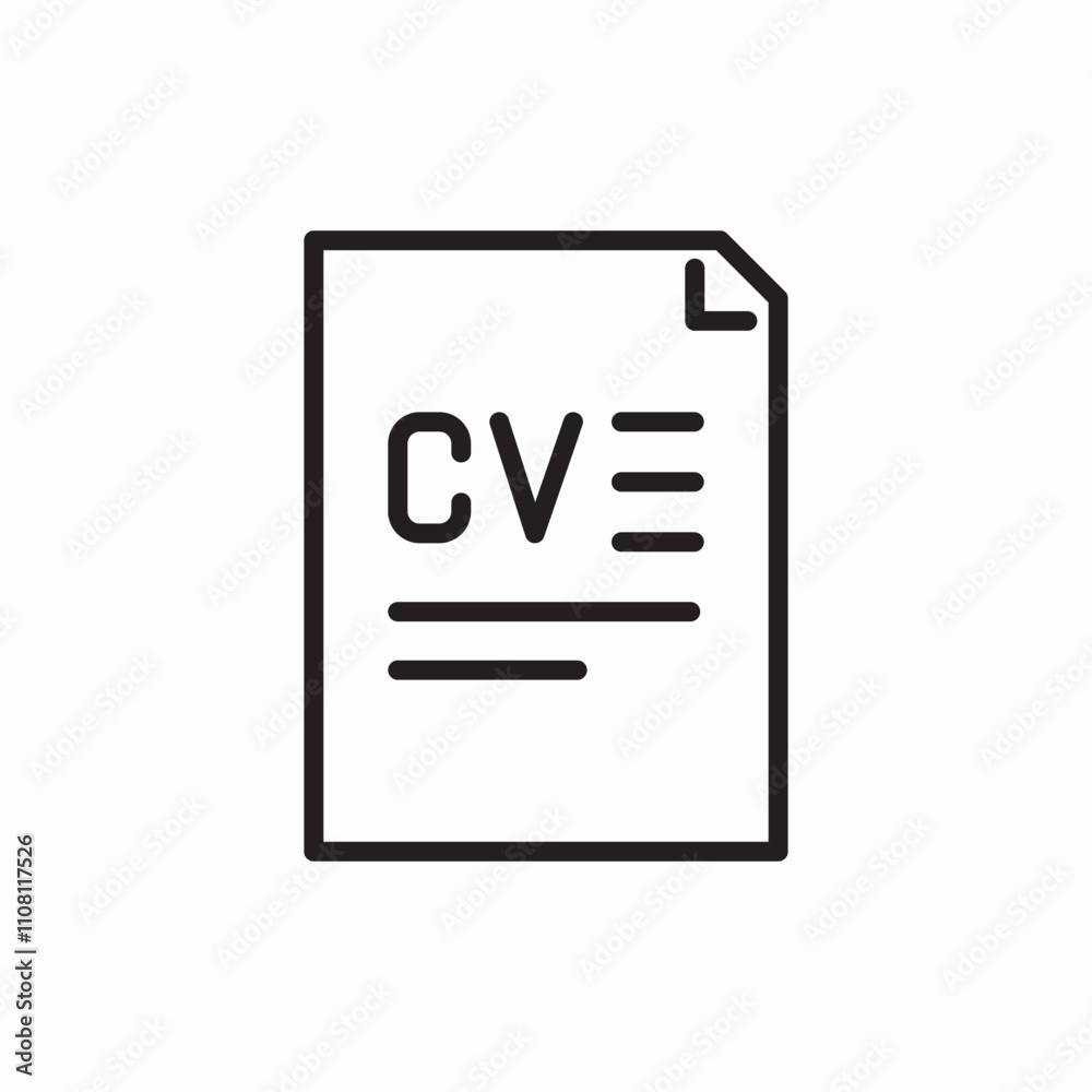 cv paper icon sign vector