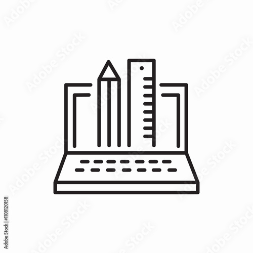 laptop vector draw icon sign vector
