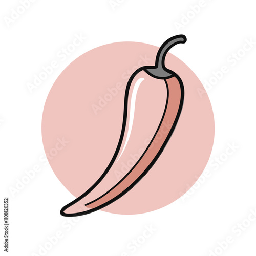 Chili Pepper Icon. Spicy Cuisine and Food Branding Concept
Flat vector chili pepper on pink backdrop. Perfect for spicy food labels, Mexican restaurant branding, or hot sauce packaging.
