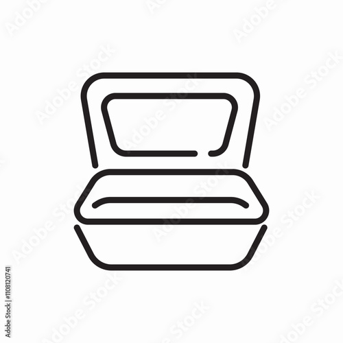 open plastic box icon sign vector