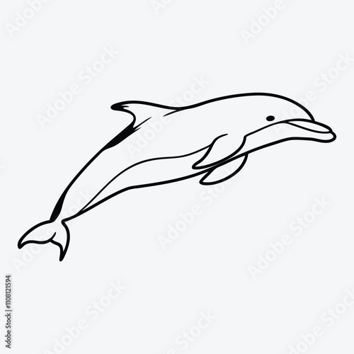 Amazon Dolphin Silhouette White background illustration Generative Ai