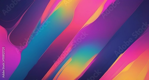 artistic vibrant neon color abstract gradient color lines background with putple, orange, blue, yellow colors photo