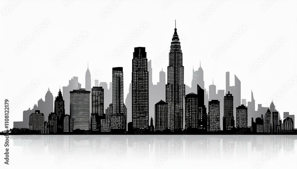 Naklejka premium city skyline