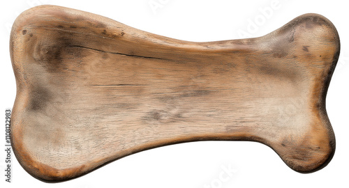 PNG Wooden dog bone-shaped cutting board