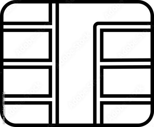 Sim EMV chip icon in line vector for apps or website terminals Square computer microchips cards Contactless payment at terminals and ATM credit debit cards isolated on transparent background