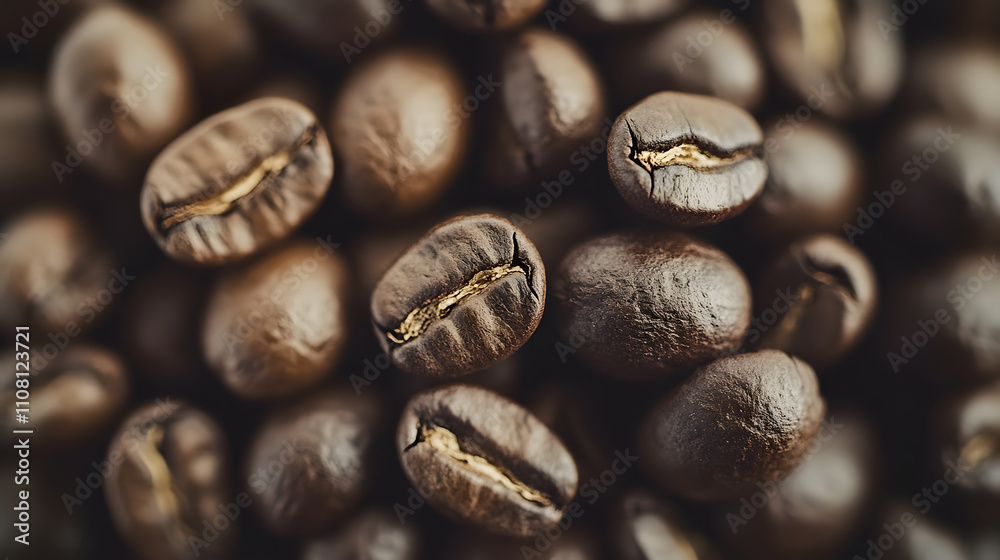 Fototapeta premium High-resolution image showcasing a multitude of roasted coffee beans.