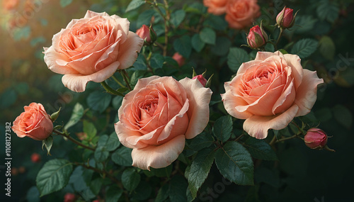 backdrop of roses greeting card