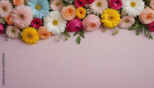 Artistic flower background in different kind of flowers roses and more
