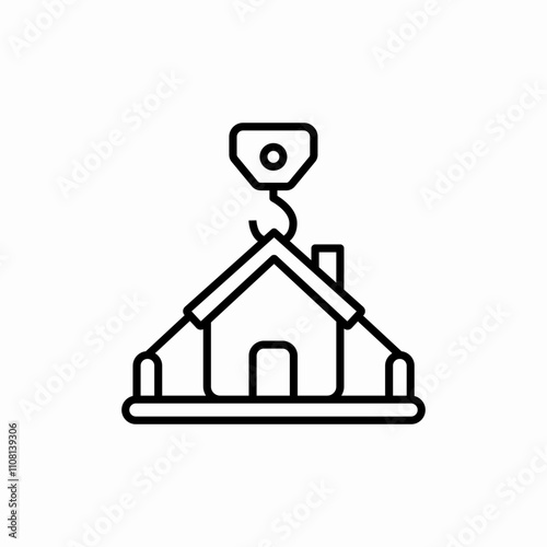 construction crane icon sign vector