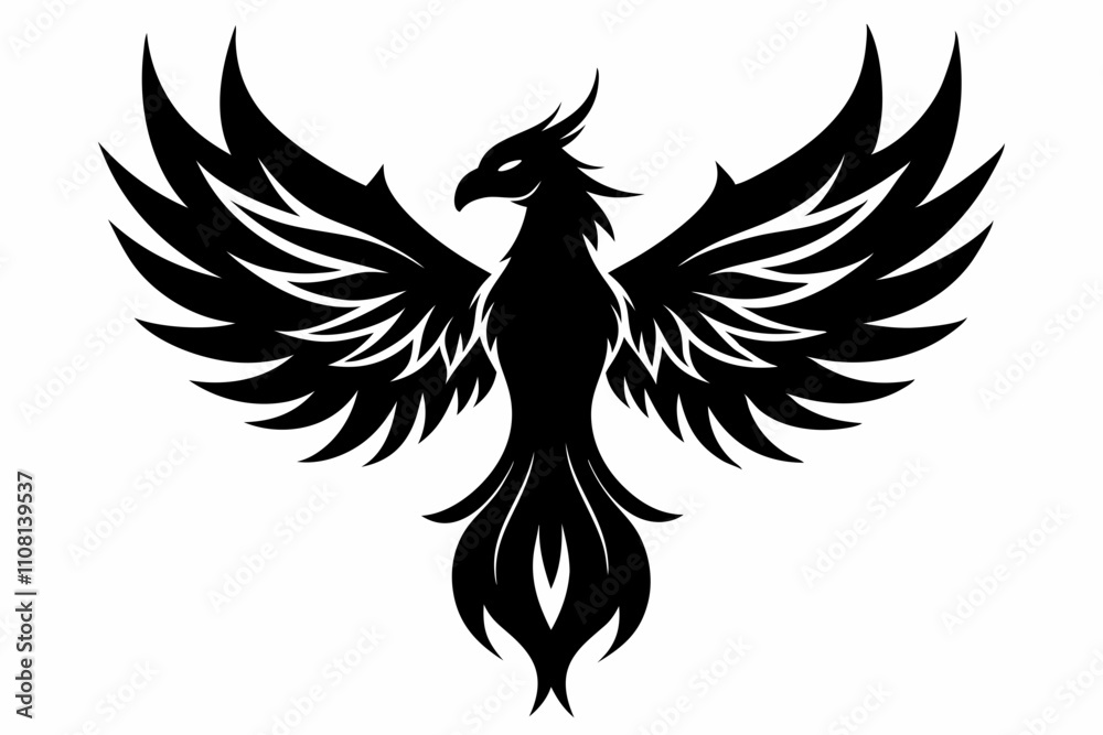 Fenix line art silhouette vector illustration Fenix line art silhouette vector illustration