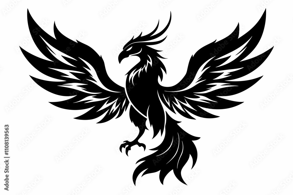 Obraz premium Fenix line art silhouette vector illustration