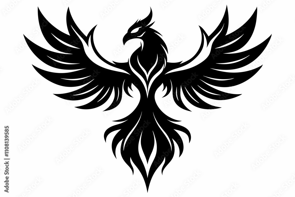 Fototapeta premium Fenix line art silhouette vector illustration