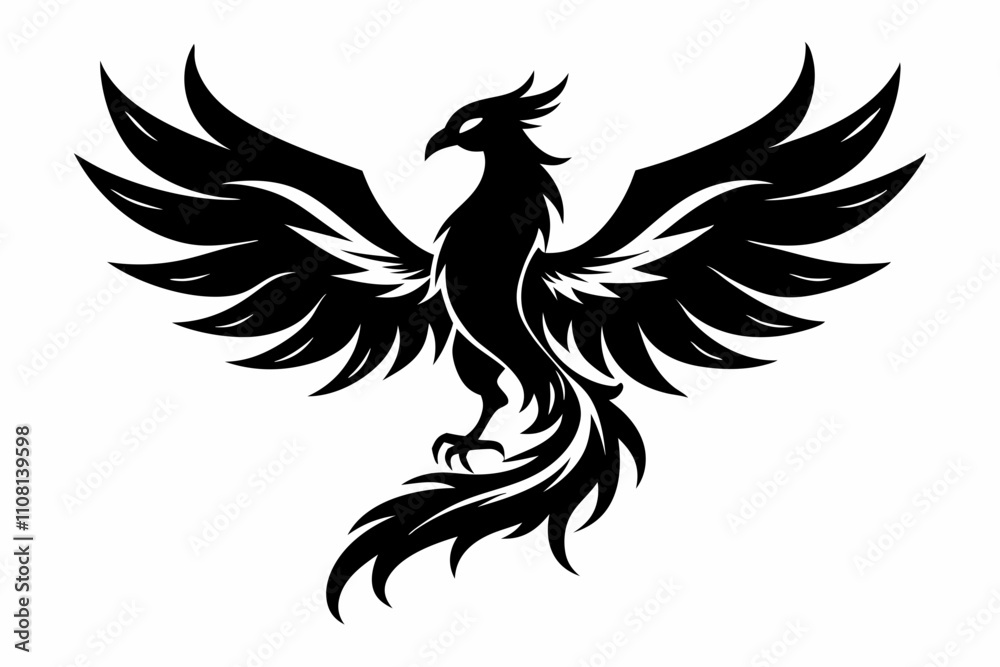 Fototapeta premium Fenix line art silhouette vector illustration