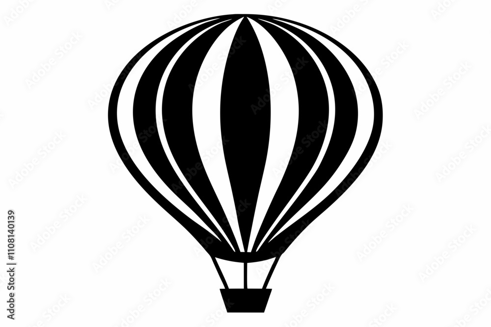 Fototapeta premium hot air balloon line art silhouette vector illustration