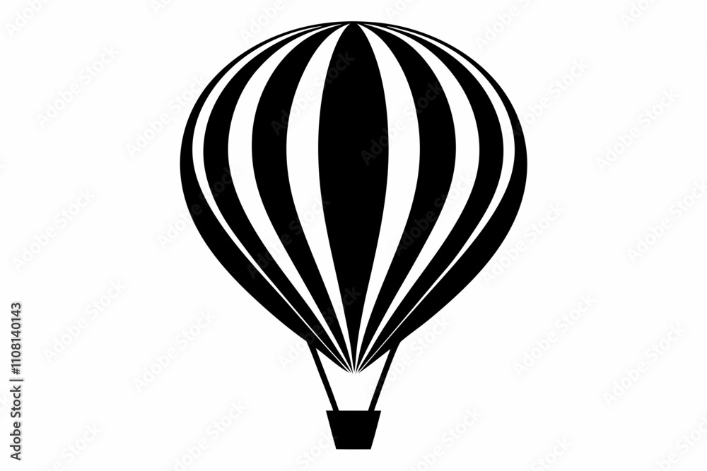 Naklejka premium hot air balloon line art silhouette vector illustration