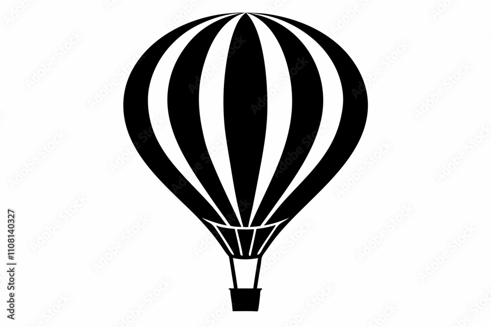 Naklejka premium hot air balloon line art silhouette vector illustration