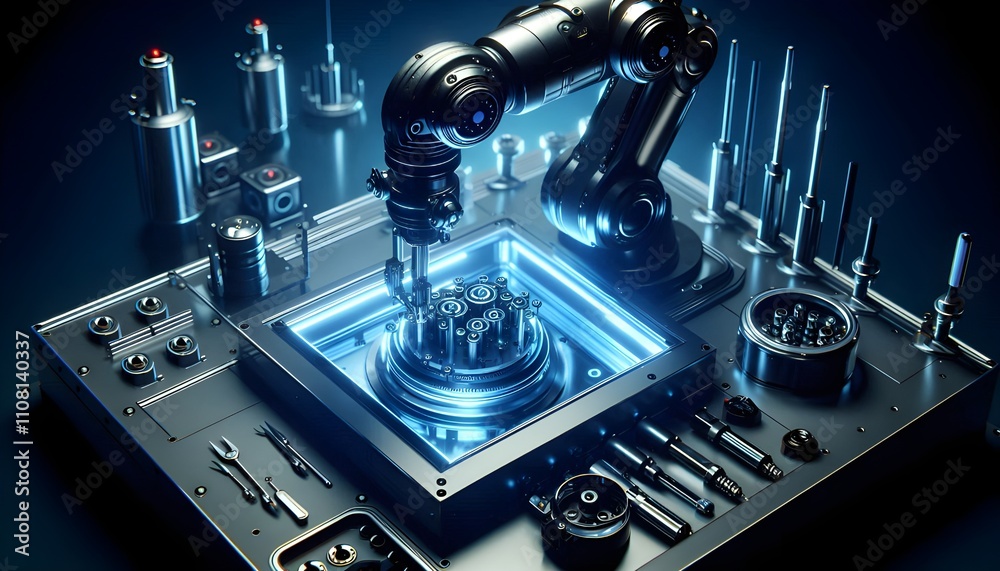 Fototapeta premium Robotic Arm in High-Tech Lab