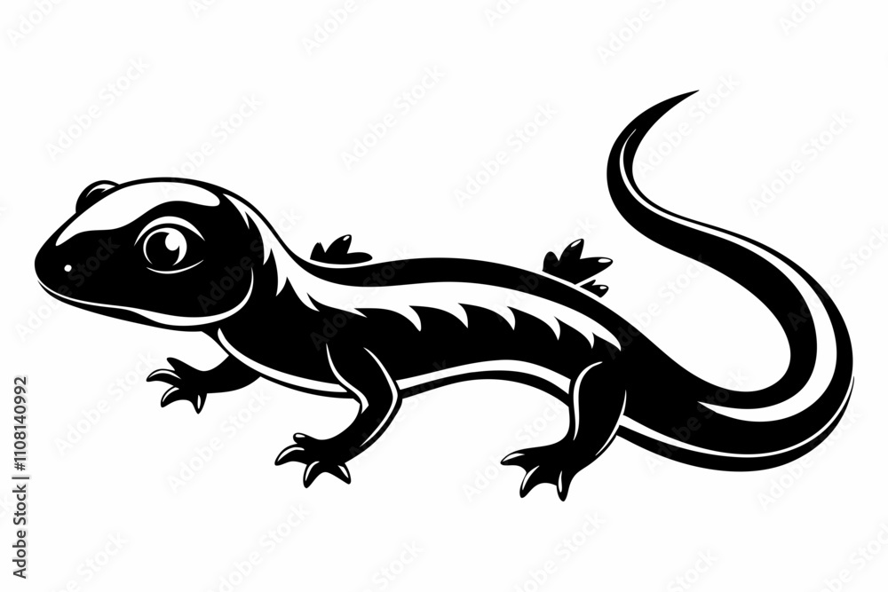 Fototapeta premium salamander line art silhouette vector illustration