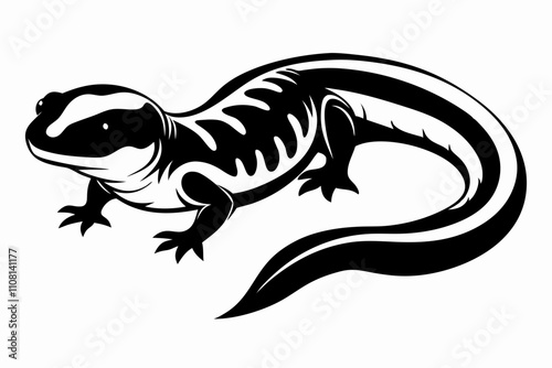 salamander line art silhouette vector illustration