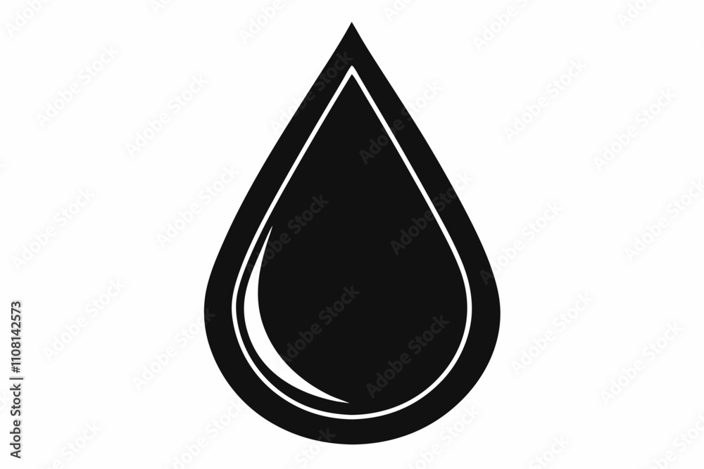 water drop line art silhouette vector illustration