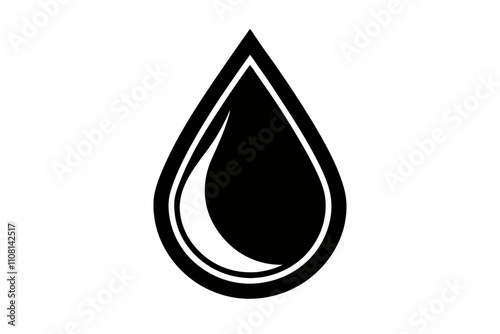 water drop line art silhouette vector illustration