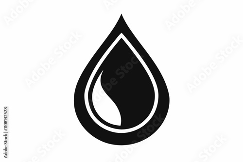 water drop line art silhouette vector illustration