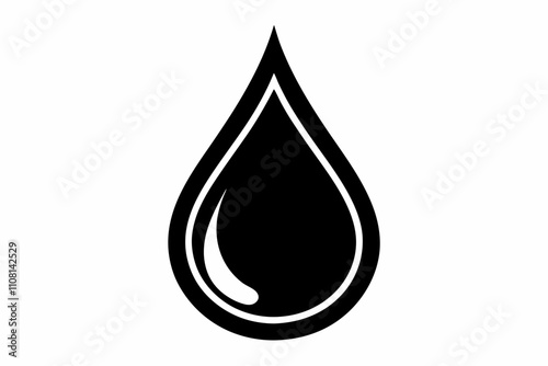 water drop line art silhouette vector illustration