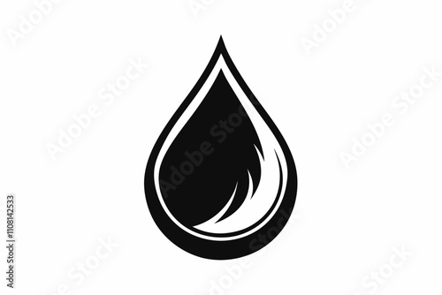 water drop line art silhouette vector illustration