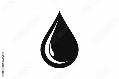 water drop line art silhouette vector illustration