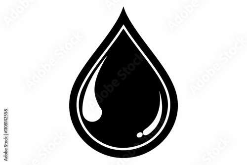 water drop line art silhouette vector illustration