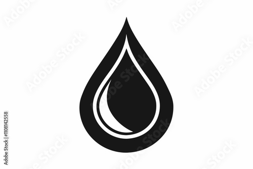 water drop line art silhouette vector illustration